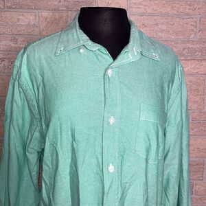 Gap Button Down Shirt Slim Fit Size Large Green